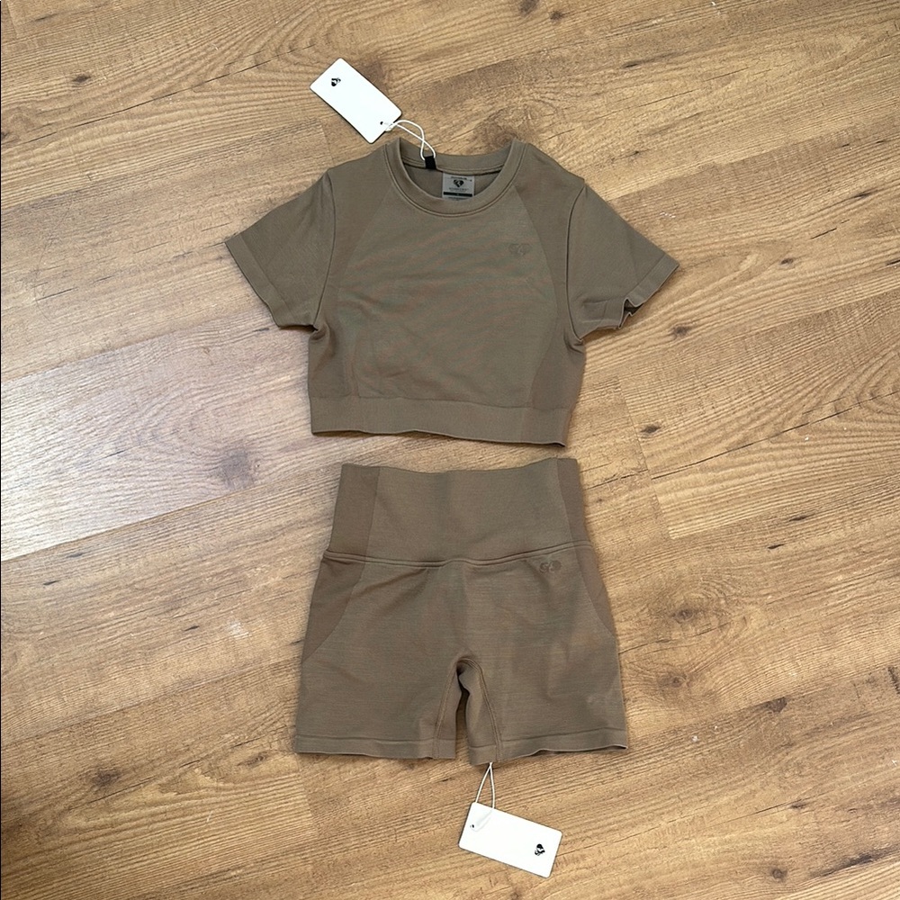 Women’s Best Brown Crop Top and Shorts Set